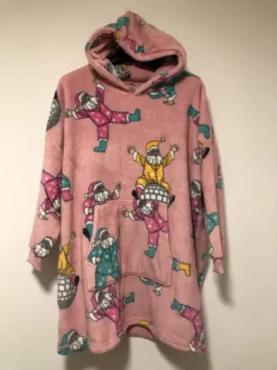 M&S Father Christmas Hooded Blanket Hoodie Loungewear 13-14 Years One Piece Pink