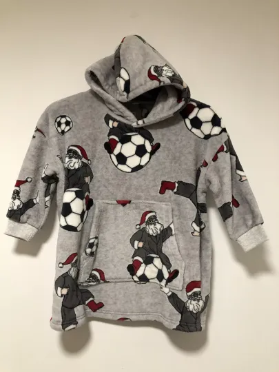 M&S Football Father Christmas Hooded Blanket Hoodie Lounge 5-6 Years One Piece