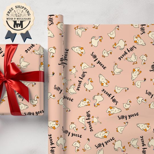Eco-friendly Silly Goose Gift Wrap, Wrapping Paper for all Occasions, Funny Wrapping Paper