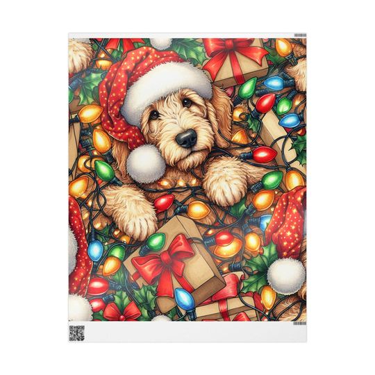Goldendoodle Christmas Wrapping Paper, Kids Doodle Christmas, Christmas Gift Wrap, Wrapping Paper Roll,Wrapping Paper,Goldendoodle Gift Wrap