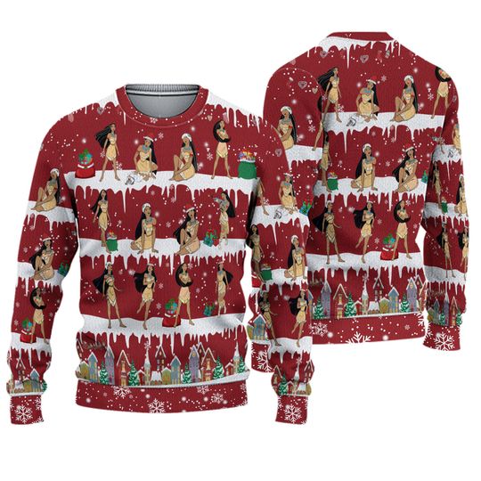 Christmas Princess Pocahontas Sweater, Pocahontas Shirt, Disney Christmas Shirt, Princess Christmas Sweater, Ugly Christmas Sweater