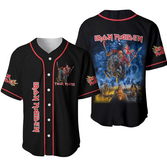 Personalized Iron Maiden Band Printed Baseball Jersey Shirt