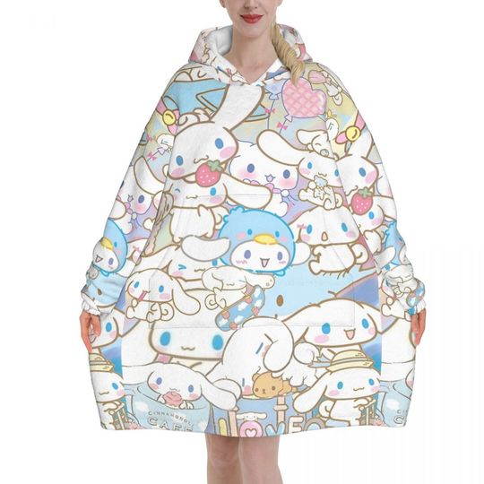 Cartoon Cinnamoroll Kawaii Wearable Blanket | Winter Gifts | Warm Blankets Hoodie