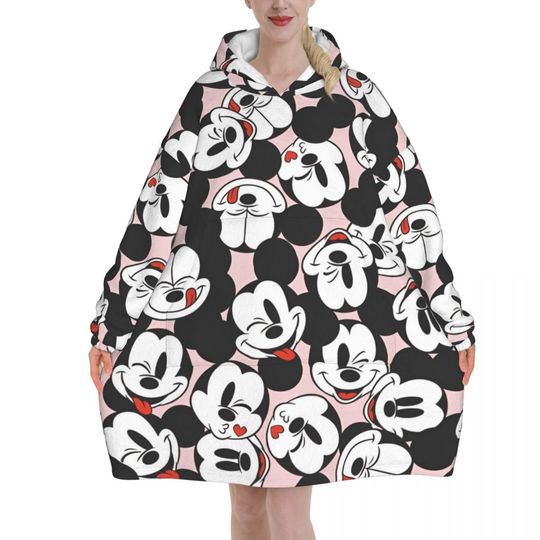Mickey Mouse Cartoon Blanket Hoodie Oversized