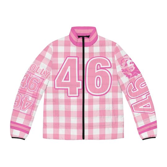 Dolly 46 Pink Checkerboard Game Day Men's Puffer Jacket