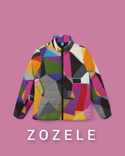 Women Puffer Jacket, Colorful Puffy jacket, Multicolor puffer jacket, Original colorful puffer jacket, Artistic Apparel, Warm Stylish Puff