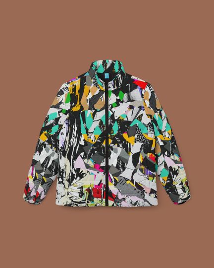 Women Puffer Jacket, Puffy jacket, Multicolor puffer jacket, Original colorful puffer jacket, Artistic Apparel, Vibrant Women's outerwear