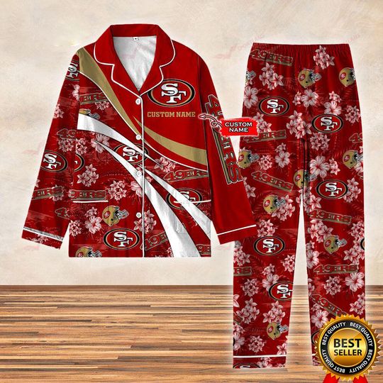 49ers Football Christmas Pajamas, San Francisco Football Pajamas, Francisco American Football Fan