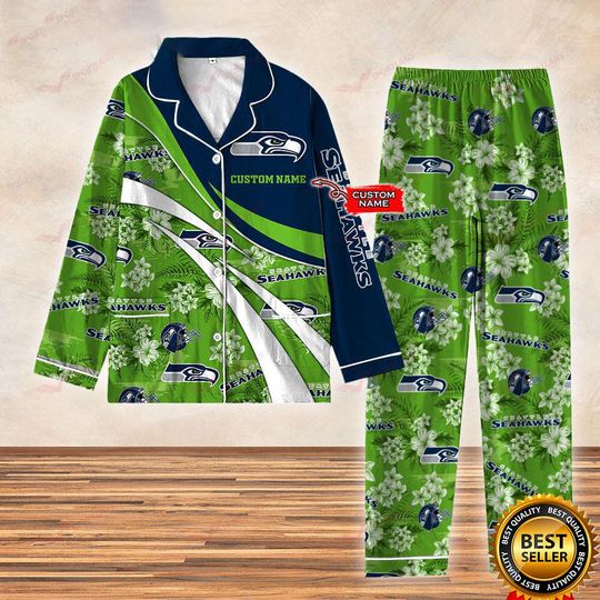 Seahawks Football Christmas Pajamas, Seahawks Football Pajamas, Seattle Football Pajamas, Seattle American Football Fan