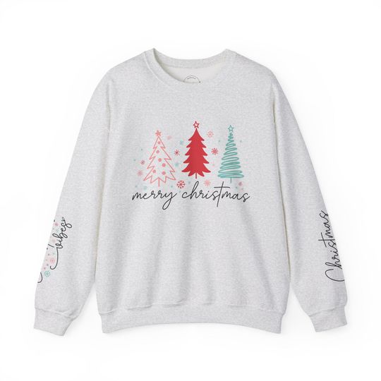 Merry Christmas Good V Sweater Unisex Heavy Blend Crewneck Sweatshirt, Holiday, Holidays, Santa, Warm, Cozy Crewneck, Seasonal, Winter