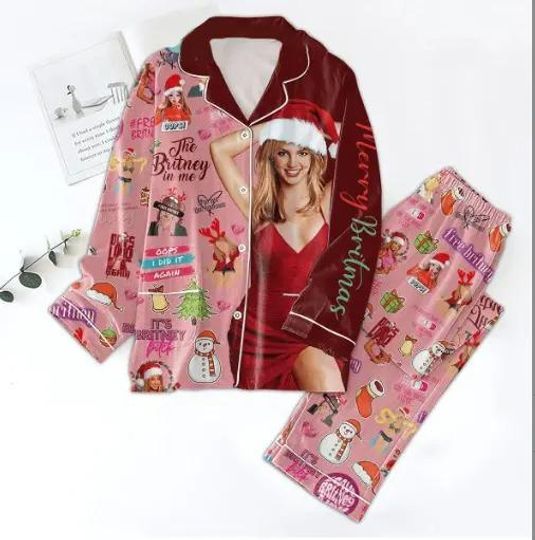 The Britney In Me Pajamas Set, Britney Spears Merry Christmas Santa Merry Christmas Pajamas Set