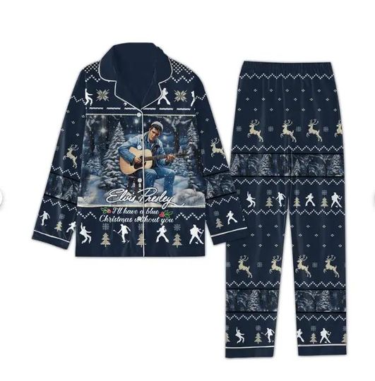 Elvis Presley Pajamas Set, Elvis Presley Pajamas Family, Rock And Roll Shirt, Elvis Presley Merch Pajamas, Elvis Presley Tour Pajamas