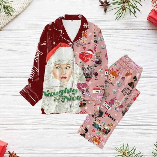 I Love Lucy Movie Pajamas, Lucy Ricardo Christmas Pajamas, Lucille Ball Xmas Pajamas, I Love Lucy Holiday Pajamas, I Love Lucy Gift