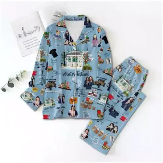 Gilmore Girls Pajamas Set, Lukes Coffee Pajamas Christmas, Lukes Diner Pajamas