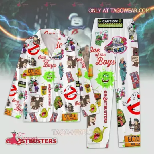 Ghostbusters One Of The Boys Button Pajamas Set