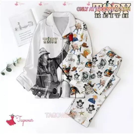 Toby Keith Stickers Printed Men Women’s Pajamas Set
