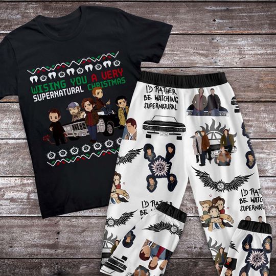 Supernatural Holiday Pajamas - Christmas Pajama Set for Supernatural Fans