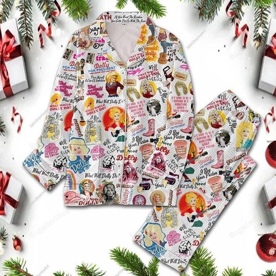 Dolly Parton Pajamas, Set Dolly Parton Shirt, Dolly Parton Shirt