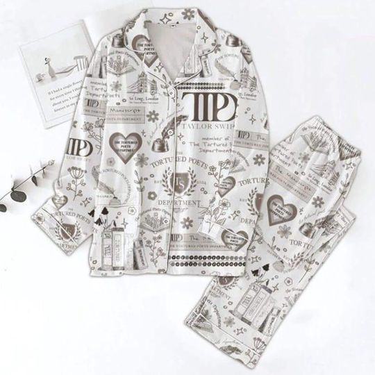 TTPD Pajama Set for Women, New Album Party Pajamas, Eras Tour Merry Christmas Pajamas Set