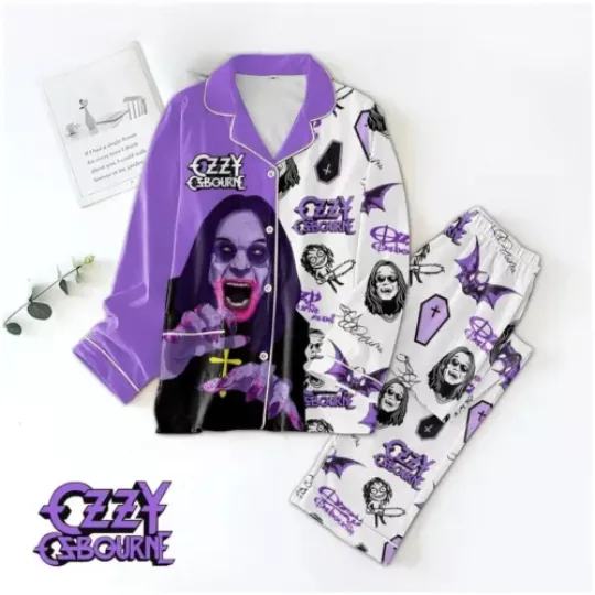 Ozzy Osbourne Madman Celebrating Christmas Polyester Pajamas Set