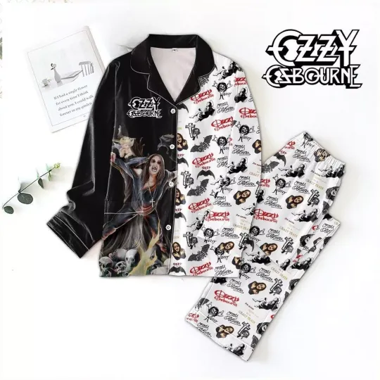 Ozzy Osbourne Crazy Man Bart At The Moon Christmas Polyester Pajamas Set