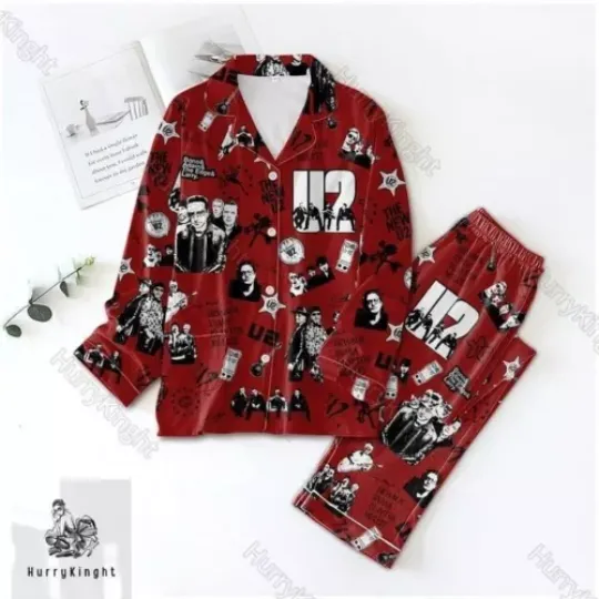 U2 Pajamas Set, U2 Pajamas For Party, U2 Band Pajamas Family, U2 Tour Holiday Pa