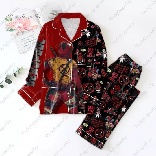 Deadpool Pajama Set, Spider Man Pajamas, Spider Man Holiday Pajamas, Deadpool Wo