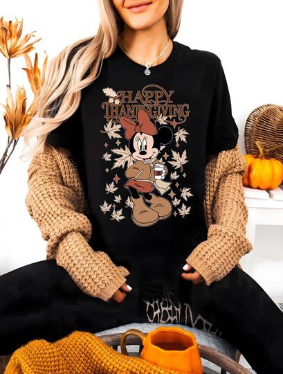 Disney Minnie Fall Shirt, Minnie Autumn Tee, Disney Fall Family Shirt, Cozy Season Shirt,  Fall Party Tee, Disney Minnie Thanksgiving Shirt