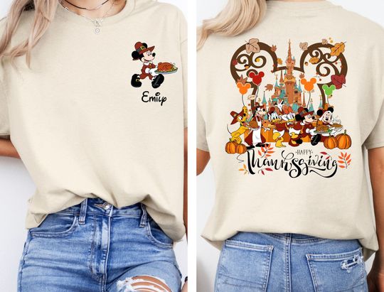 2024 Disney Mickey And Friends Thanksgiving Shirt,Thanksgiving Fall Trip,Disney Family Thanksgiving Matching Disney Gift Shirt,Disney Custom