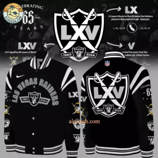 Las Vegas Raiders Celebrating 65 Years 2024 Black Jacket