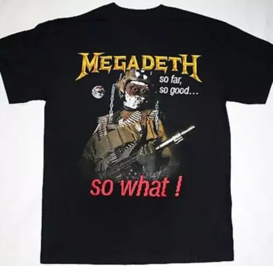 MEGADETH SO FAR,SO GOOD,SO WHAT NEW BLACK T-SHIRT