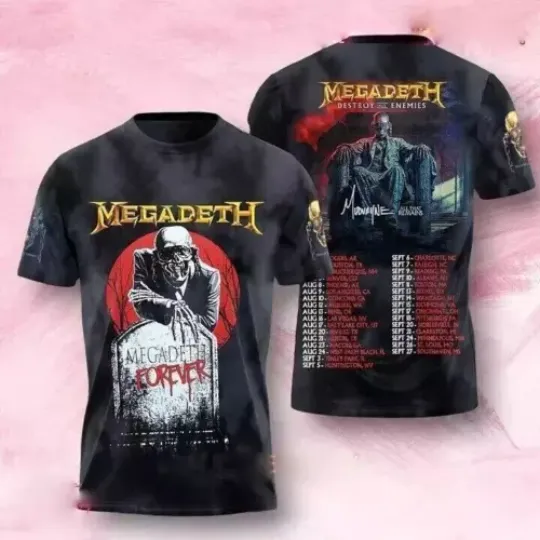 Megadeth Announces Destroy All Enemies Tour Dates 2024 3D Unisex T-Shirt