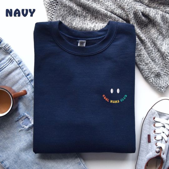 Cool Mom Embroidered Sweatshirt, Pocket Mama Sweatshirt, Mother's Day Gift, Baby Announcement Sweatshirt