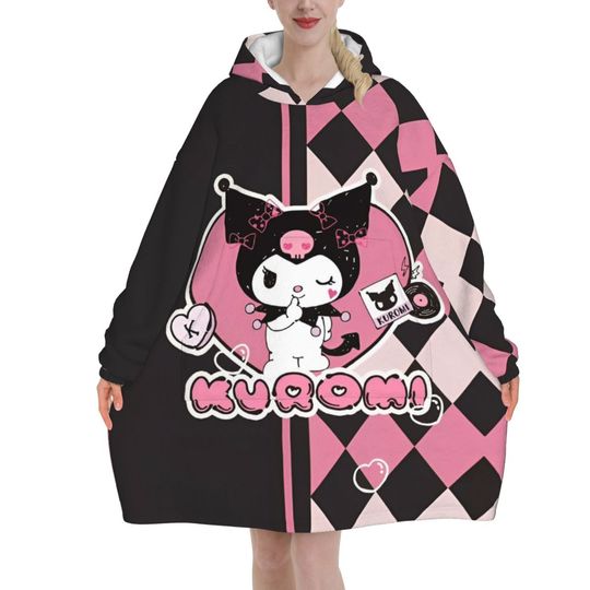 Oversized Kawaii Kuromi Wearable Blanket Winter Gifts for Women Girls