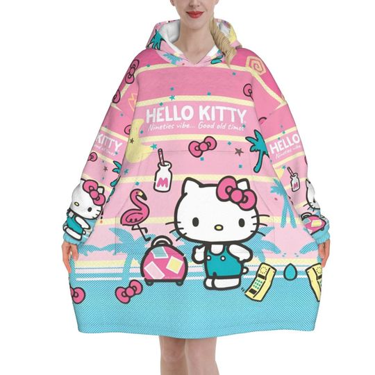 Kawaii Hello Kitty Oversized Blanket Hoodie