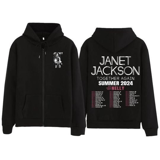 Janet Jackson Vintage Together Again Summer Zipper Hoodie
