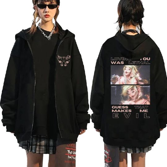 Melanie Martinez Portals Tour Graphic Print Zip-up Hoodie Gift For Fans