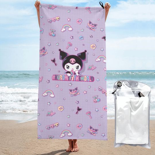 Sanrio Kuromi Bath Towel Summer New Arrival Water Absorbing Towel