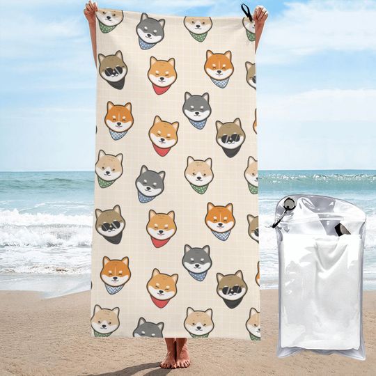 Cute Adorable Kawaii Japanese Dog Shiba Inu Sand Free Towel Summer New Arrival Sea Beach Towel Sandproof Quick Dry Surf Towels