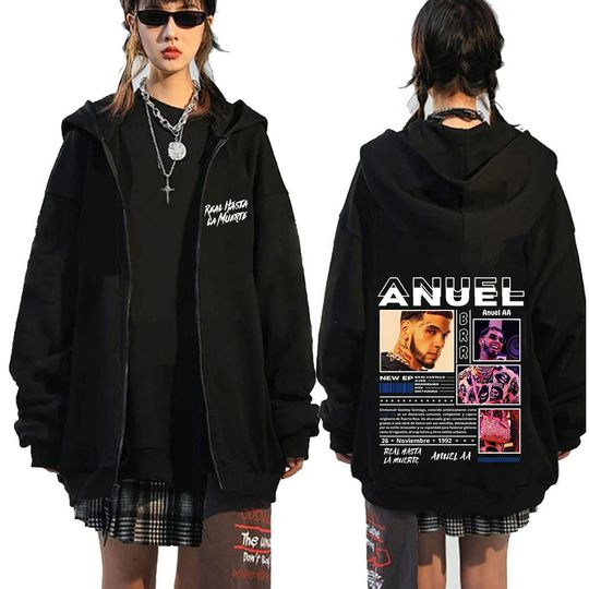 Rapper Anuel AA Real Hasta La Muerte Zip Up Hoodies