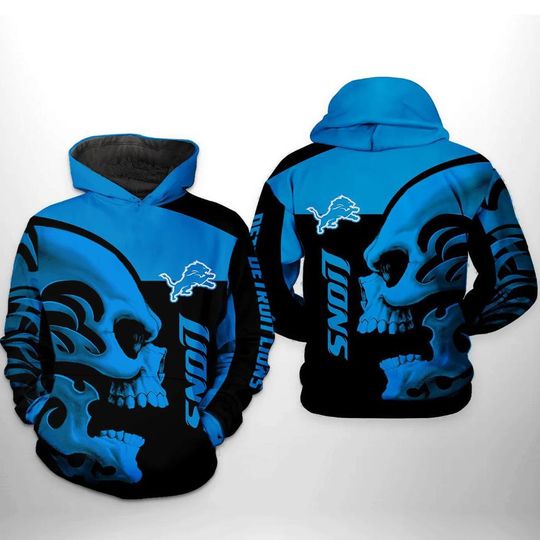 Lions Football Champion 3D Hoodies, Lions Skull Christmas 3D Hoodies, Detroit Football 3D Hoodies, Detroit Football Fan Gifts