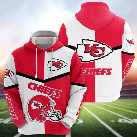 Kansas City Football Logo 3D Hoodies, Kansas City Christmas 3D Hoodies, Chiefs 3D Hoodies, Chiefs Football Fan Gifts