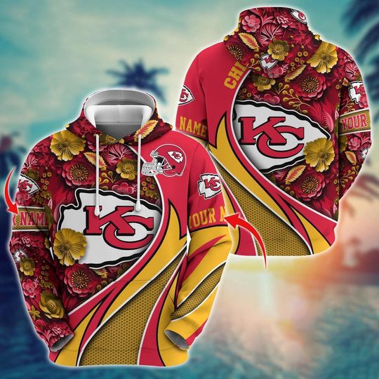 Personalized Kansas City Football Custom Name 3D Hoodies, Kansas City Christmas 3D Hoodies, Chiefs 3D 3D Hoodies, Chiefs Football Fan Gift