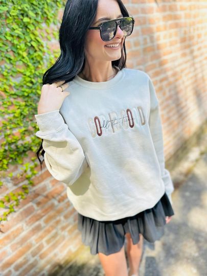 God Is Good Embroidered Sweatshirt, Neutral Embroidered Christian Sweatshirt, Christian Apparel