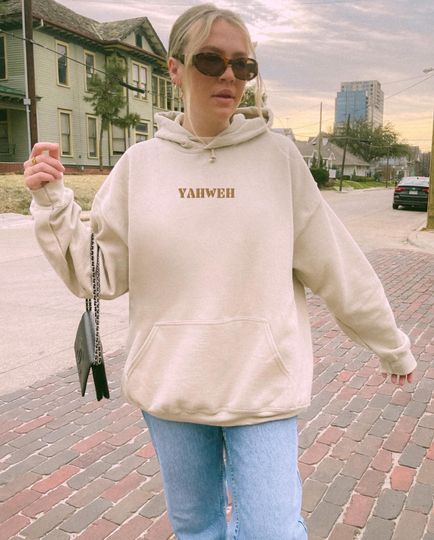 YAHWEH Embroidered Christian Hoodie | Trendy Christian Streetwear | Jesus Hoodie