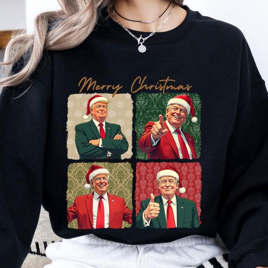 Santa Trump Christmas Sweatshirt, Make Christmas Great Again Trump Sweatshirt, Trump Christmas Sweater Women, Christmas President Trump
