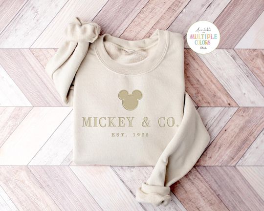 Discover Monotone Mickey and Co Sweatshirt, Embroidered Mickey and Co Sweatshirt, Embroidered Sweatshirt, Embroidered Sweatshirt, Mickey and Co