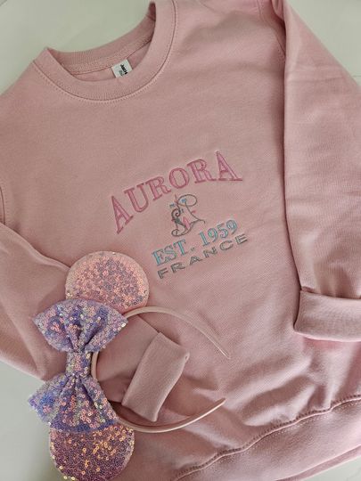 Aurora Princess Embroidered Unisex top Sweatshirt | Disneyland Jumper Gift | Disneyworld Disneybound Present Adult Children Teen