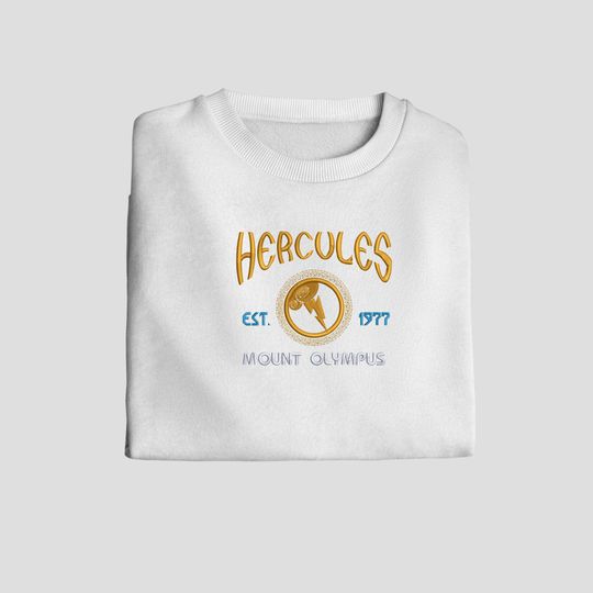 Hercules Embroidered Sweatshirt | Embroidered Crewneck | Sweatshirt | Gift for Women | Embroidered Hoodie