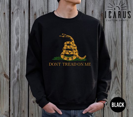 Dont Tread On Me Sweatshirt, Christmas Gifts for Men, Gadsden Flag Hoodie, American Patriotic 2nd Amendment Shirt, Rattlesnake USA Flag Tee